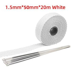 Motorfiets Uitlaat Thermische Uitlaat Tape Header Heat Wrap Glasvezel Hitteschild Tape Doek Roll Met Roestvrij Ties