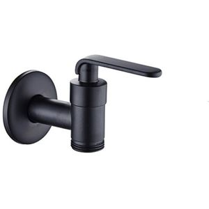 Matte Black Wasmachine Kraan Wc Mop Kleine Kraan Wall Mount Outdoor Tuin Tap