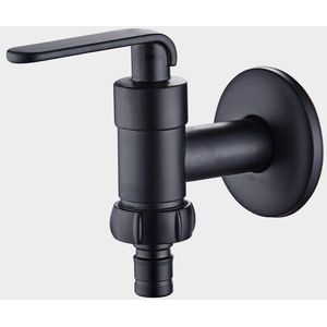 Matte Black Wasmachine Kraan Wc Mop Kleine Kraan Wall Mount Outdoor Tuin Tap