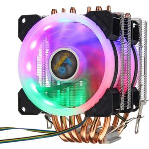 6 Heatpipe Cpu Koeler Fan 3 Lijn Rgb Led Koelventilator Rustige Heatsink Radiator Voor 775/1150/1151/1155/1156/1366 Voor Amd Alle