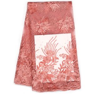 Goud kralen tulle lace stof Afrikaanse Frans borduurwerk mesh kant stof Nigeriaanse kant jurk