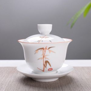 Keramische Grote Maat Terrine Creatieve Thee Kom Thee Cup Keramische Witte Kung Fu Thee Set Sopera De Ceramica Jingdezhen Thee cup