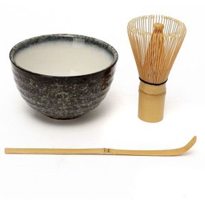 Retro 3in1 Bamboe Chasen Matcha Garde Chashaku Thee Scoop Matcha Kom Keramische Thee Kom Thuis Keuken Thee Gereedschap Set Thee accessoires