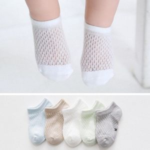 5 Pairs Baby Sokken Zomers Baby Baby Katoenen Mesh Dunne Sokken Ademend Jongens Meisjes Holle Kant Sokken Voor Pasgeborenen Sokken