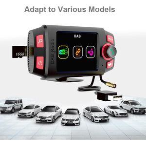 Auto Dab Radio Adapter Auto-Gebruik Film Actieve Antenne Auto Fm-zender Met 2.4 Inch Display En Bluetooth Auto mount MP3 Speler