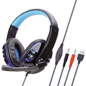 Bedrade Hoofdtelefoon Led Licht Headset Gaming Oortelefoon SY733 Voor Computer Met Microfoon Auriculares Con Kabel Voor Pc