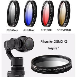 Geleidelijke Kleur Lens Filters voor DJI OSMO X3 Inspire 1 Drone Filter Camera Lens Geleidelijke Blauw Grijs Oranje Rood voor DJI X3 Camera Len