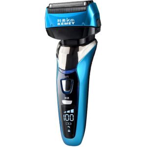 Kemei Professionele Baard Scheren Machine Oplaadbare Scheerapparaat Voor Mannen Vier Blade Scheerapparaat Voor Mannelijke Snor 100-240V