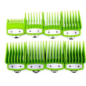 8/10Pcs Kapperszaak Styling Gids Kam Set Haar Trimmer Attachment Kapper Clipper Groen Limiet Kam en