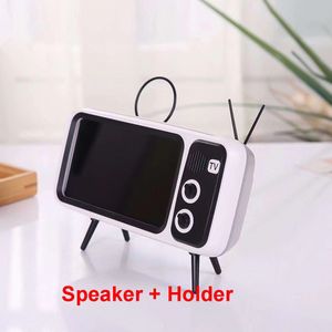 Kebidu Draadloze Bluetooth Bass Speaker Retro Tv Mobiele Telefoon Houder Stand Mini Draagbare Speaker Retro Fotolijst