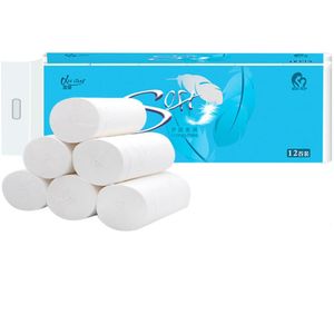 12/24 Rolls Toiletpapier Huishouden Badkamer Gladde Zachte Bad Weefsel Keuken Papierrol 4 Lagen Badkamer Tissue