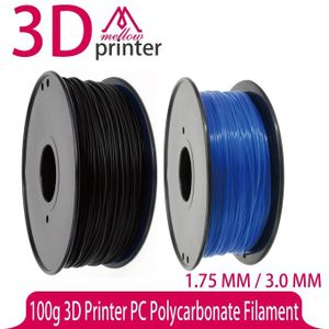 100g 3D Printer PC Filament 1.75/3.0 voor Makerbot, Reprap, UP, Afinia, flash Forge en alle FDM 3D Printers, Blauw Semi-transparante