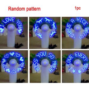 Usb Handheld Fan Gadgets Knipperende I Love U Led Cooler Desktop Cooling Fan Met Tekens Berichten