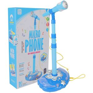 Vroegschoolse Educatie Enkele Microfoon Karaoke Zingen En Stembanden Lichtgevende Speelgoed Aangesloten Op Mobiele Telefoon MP3 Speelgoed