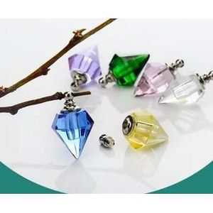 Diamond Shape Crystal Vial parfum olie flacon hanger crystal wishing flessen Parfum Naam op rijst flacon Hanger Potten Fles