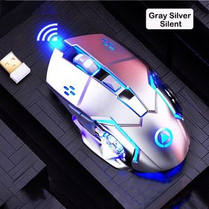 Stille Draadloze Muis 1600 Dpi Oplaadbare Muis Gaming 2.4G Usb Ergonomische Draadloze Gaming Muis Voor Laptop Computer