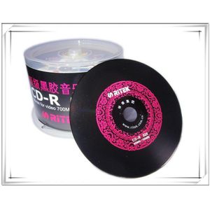 25 discs EEN + Ri-brand Leeg Gedrukt 52x700 MB Zwart/Rood CD-R