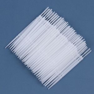 100 Pcs Tweekoppige Oral Care Borstel Pick Interdentale Borstel Tanden Sticks Orale Cleaning Plastic Floss Tandenstoker