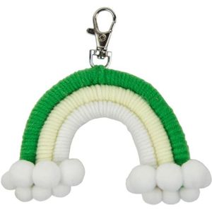 Weven Regenboog Ornament Sleutelhanger Haar Bal Muur Opknoping Hanger Kinderkamer Decor