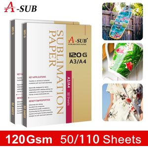 A-SUB Sublimatie Papier Voor Elke Inkjetprinter Met Sublimatie Inkt 110 Sheets Brief Size