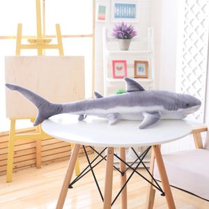 140Cm Simulatie Shark Knuffel Soft Animal Gevulde Pop Zee Oceaan Realistische Vis Thuis Sofa Kind Kid Meisje Kawaii grappige