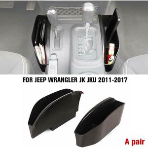 2 Stuks Black Abs Versnellingspook Side Console Opbergdoos Lade Houder Voor Jeep Wrangler Jk Jku