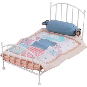 28Cm Metalen Kleine Bed Pak Kinderen Huis Meubels Speelgoed Mini Simulatie Pop Bed