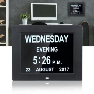 8 ""digitale Wekker Extra Grote Non-Afgekort Dag Klok Datum Tijd Display Tafel Klokken voor Senioren Geheugen verlies Mensen