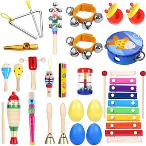 23 Pcs Percussie Muzikaal Speelgoed Set Kids Peuters Muzikaal Speelgoed Band Ritme Kit Instrumenten Voor Voorschoolse Educatief Gereedschap