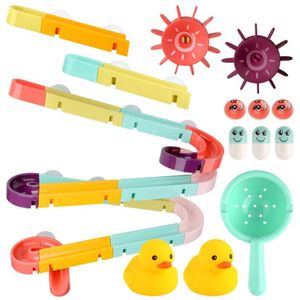 Diy Baby Bad Speelgoed Muur Zuignap Marmeren Ras Banen Badkamer Bad Kids Speelgoed Spelen Water Games Speelgoed Set Voor kinderen