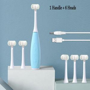 5 Modus Sonic Elektrische Tandenborstel Kids Drie-Side Usb Oplaadbare 3D Ultra Sonic U-Vormige Tanden Borstel tanden Voor Kinderen