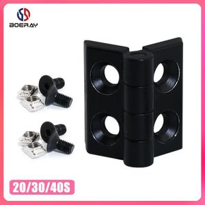 Deur Frame Zwart Metalen Scharnier met Schroeven en T moer voor Slot Aluminium Extrusie Profiel 3030 4040 Serie