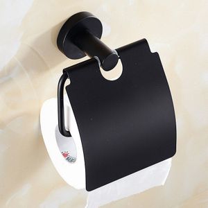 Toiletrolhouder Matte Black Sanitair Keuken Papieren Handdoek Houder Badkamer Papier Houder Rack Rvs Rolling Papier