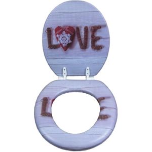Wc deksel L0VE patroon zachte toiletzitting warm toilet seat cover set spons mode 17 ""toiletbril
