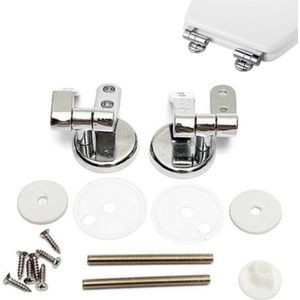 Universele Verstelbare Paar Vervanging Chrome Toiletbril Scharnier Set Met Fittings Een Paar Chrome Effect Toiletbril Scharnieren