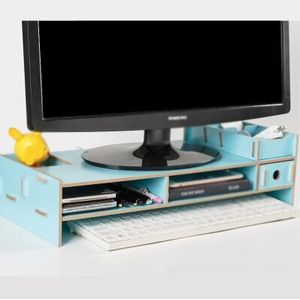 Multifunctionele Desktop Monitor Stand Computer Scherm Riser Houten Plank Plint Sterke Laptop Stand Desk Houder Voor Notebook