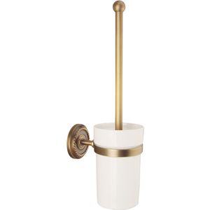 Vintage Antieke Koperen Wc Borstel Set Wandcloset Kom Cleaner Brush Kit Voor Badkamer Thuis Hotel