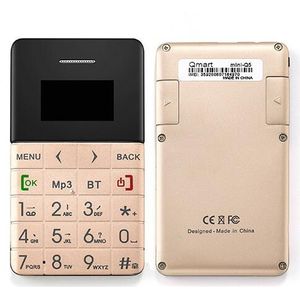 AEKU Qmart Q5 2G GSM Kaart Mobiele Telefoon 5.5mm Ultra Dunne Pocket Mini Slim Card Telefoon 0.96 inch kaart Mobiele telefoon