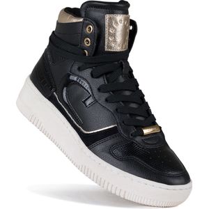 Cruyff Campo High Lux Hoge sneakers - Leren Sneaker - Dames - Zwart - Maat 37