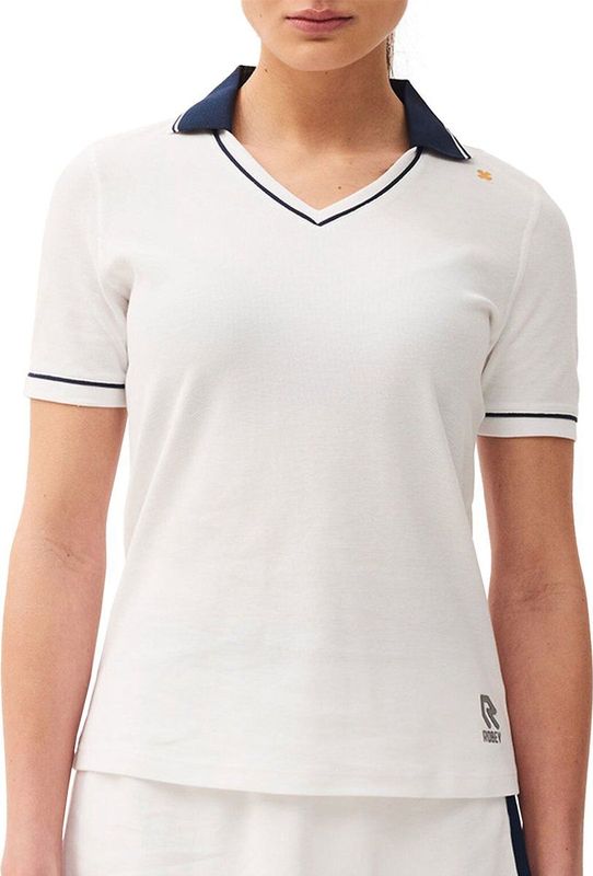 Robey - Women Court V-Neck Polo - Racket White - Katoen