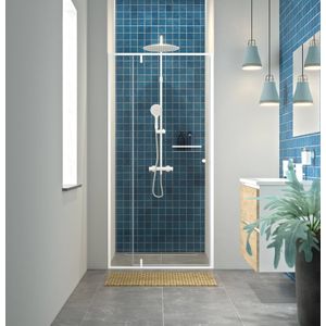 Sealskin Contour Swingdeur 2-delig Nis 100cm Mat Wit - Veiligheidsglas - Douche - Douchedeuren - 8720314710816