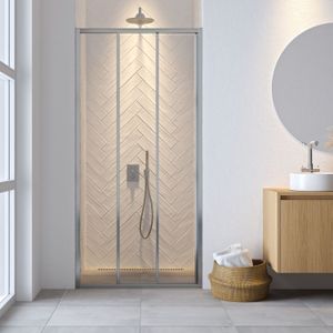 Crystal Comfort Douchedeur | 140 cm Chroom Helder glas Schuifdeur S1020-1400C