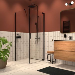 Sealskin Inc. Draaideur - Zijwand - Douchemand - Helder Veiligheidsglas - Zwart
