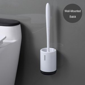 Siliconen Toiletborstel Met Houder Set Plastic Toiletpot Borstel Wandmontage Of Staande Badkamer Wc Schoonmaken borstel