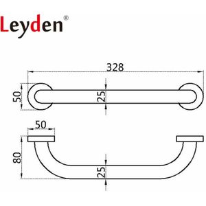 Leyden 30-50 cm Olie Gewreven Brons Grab Bar Veiligheid Handvat Muurbevestiging Koper Leuning Bar voor Badkamer Handvat badkamer Accessoires