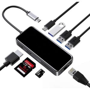 Multi 8In1 Type C Hub Om USB3.1 Hdmi Sd/Tf Kaartlezer Pd Adapter Usb C Hub Voor Macbook Pro otg Splitter Opladen Docking Station