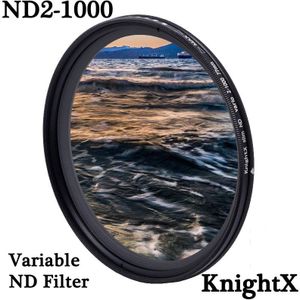 KnightX ND2 om ND1000 Fader Variabele ND filter Verstelbare Voor canon sony nikon 1300d d5100 d3300 fotografie 52mm 58mm 67mm