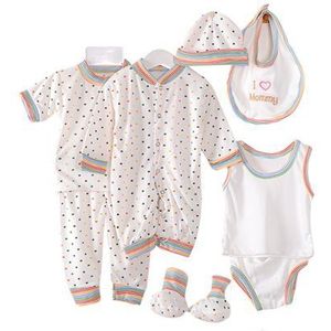 8 stks/set Pasgeboren Baby Kleding Set Baby Jongen/Meisje Kleding 100% Katoen Stip Ondergoed 0-3 M M2