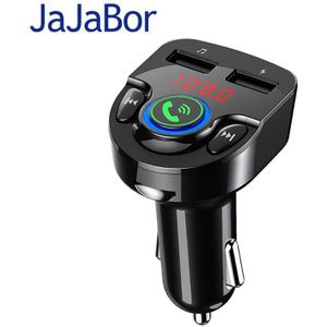 Jajabor Fm-zender Fm Modulator Bluetooth 5.0 Carkit Handsfree Bellen Draadloze Stereo A2DP Auto MP3 Speler Voltage Detectie