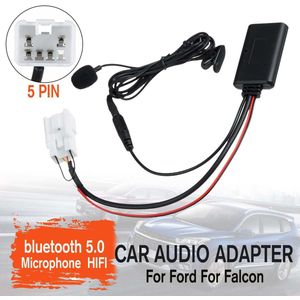 Auto Hifi Draadloze 5pin Stereo Radio Aux In MP3 Kabel Muziekspeler Adapter Mic Voor Ford Voor Falcon